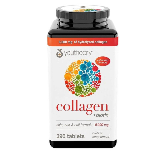 Viên Uống Collagen Youtheory +Biotin 390 Viên Type 1,2&3 Từ Mỹ
